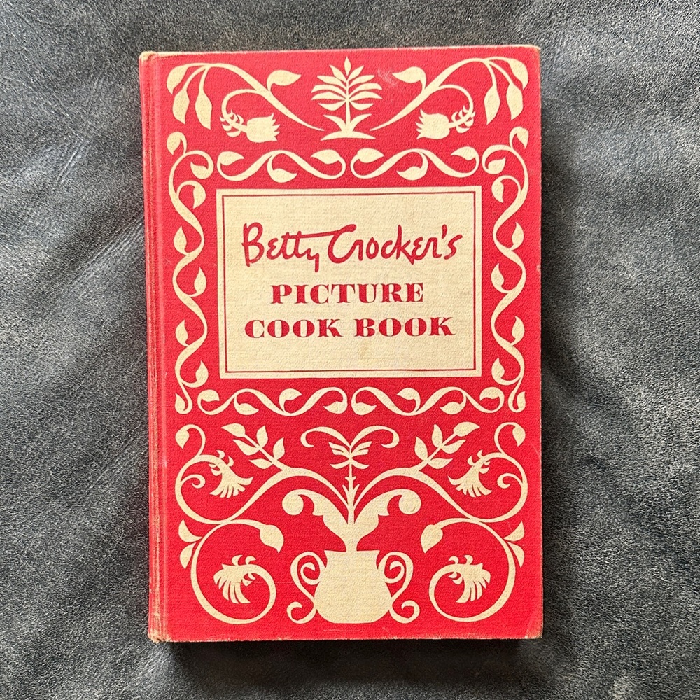 Betty Crocker 1950 Cookbook with Cream Floral Design